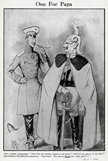 Cartoon, One For Papa, WW1 Cartoon, One For Papa, WW1