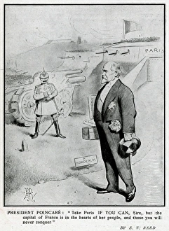 Cartoon, Poincare and Kaiser, WW1 Cartoon, Poincare and Kaiser, WW1