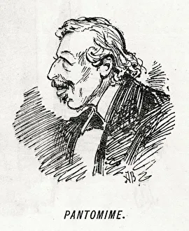 Cartoon portrait, E L Blanchard, English writer Cartoon portrait, E L Blanchard, English writer