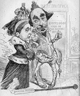 Cartoon, Queen Victoria and Disraeli Cartoon, Queen Victoria and Disraeli