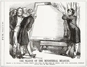 Cartoon, The Sketch of the Ministerial Measure (Disraeli) Cartoon, The Sketch of the Ministerial Measure (Disraeli)
