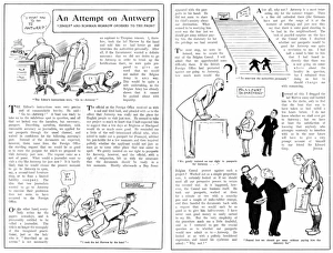 Cartoon story, An Attempt on Antwerp, WW1 Cartoon story, An Attempt on Antwerp, WW1