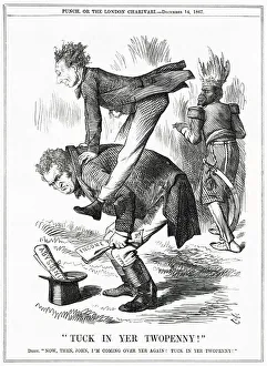 Cartoon, Tuck in Yer Twopenny! (Disraeli and Tax) Cartoon, Tuck in Yer Twopenny! (Disraeli and Tax)