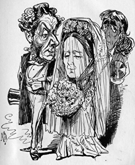 Cartoon, wedding scene with Henry Irving Cartoon, wedding scene with Henry Irving