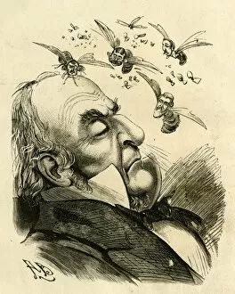 Cartoon, William Gladstone asleep