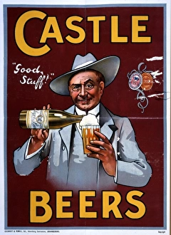<b class=qtipBold><figcaption>Castle Beers advert</figcaption></b><br>Castle Beers, South Africa, 1908 Date: 1908<br><em>© Mary Evans / National Archives</em> Castle Beers advert