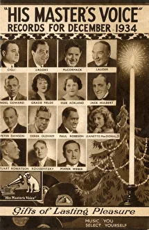 Catalogue cover, His Master's Voice records, December 1934 Catalogue cover, His Master's Voice records, December 1934