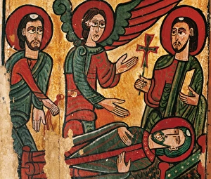 Catalonia. Puigbo. Altar frontal from St. Martins church. A Catalonia. Puigbo. Altar frontal from St. Martins church. A