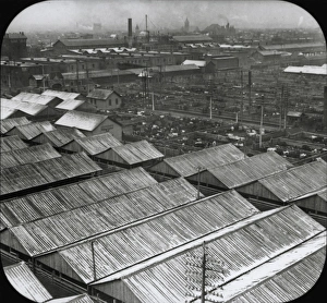 <b class=qtipBold><figcaption>Cattle marshalling yards</figcaption></b><br>Cattle marshalling yards, IMechE visit to Chicago, 1904 Date: 1904<br><em>© The Institution of Mechanical Engineers/Mary Evans</em> Cattle marshalling yards