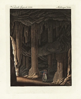 Cavern of stalactites near Slains in Scotland Cavern of stalactites near Slains in Scotland