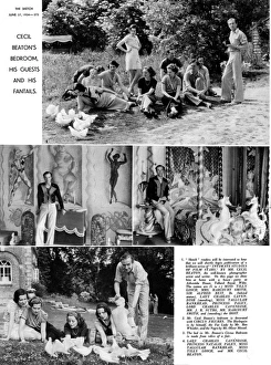 Cecil Beaton's bedroom, his guests and his fantails Cecil Beaton's bedroom, his guests and his fantails