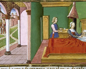 The centurions servant sick in bed. Codex of Predis (1476) The centurions servant sick in bed. Codex of Predis (1476)