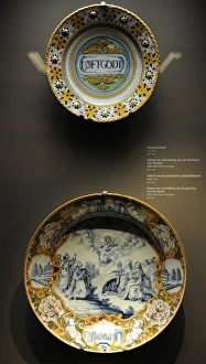 Ceramic. Plates decorated with scenes religious, 17th-18th ce Ceramic. Plates decorated with scenes religious, 17th-18th ce