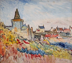 <b class=qtipBold><figcaption>Ceres, Fife: Church and Village</figcaption></b><br>Ceres, Fife: Church and Village. Hunter, George Leslie 1877 - 1931. Date:<br><em>© National Museums NI / MARY EVANS</em> Ceres, Fife: Church and Village