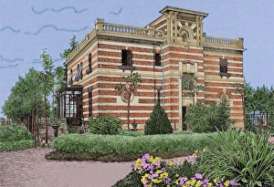 Chalet of Victor Balaguer (1824-1901). Colored engraving Chalet of Victor Balaguer (1824-1901). Colored engraving