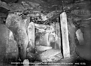 Cairn Gallery: Chamber and Standing Stone in the Great Cairn, Lough Crew