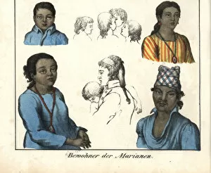 Chamorro men, women and children of Guam, Mariana islands