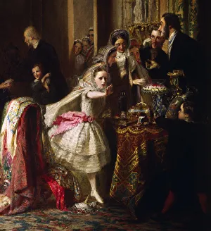 <b class=qtipBold><figcaption>Changing Homes, detail</figcaption></b><br>Painting, oil on canvas, 'Changing Homes', by George Elgar Hicks, signed and dated 1862, in a gilded picture frame. Date: 1862<br><em>© The Geffrye Museum of the Home / Mary Evans Picture Library</em> Changing Homes, detail