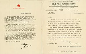 Images Dated 12th September 2019: Charity letters, Buckingham Palace, London, WW1