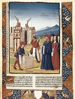 Charlemagne visiting the construction works of Charlemagne visiting the construction works of