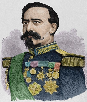 Charles Denis Bourbaki (1816-1897). Colored engraving Charles Denis Bourbaki (1816-1897). Colored engraving