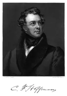 Charles Fenno Hoffman Print with Autograph, 1806-1884