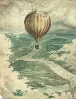 Royal Aeronautical Society Collection: Charles Greens Nassau balloon over Medway, Kent