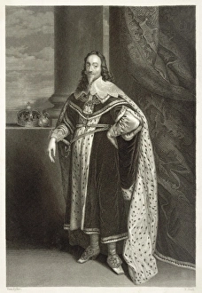 <b class=qtipBold><figcaption>Charles I Holl/Van Dyck</figcaption></b><br>CHARLES I OF ENGLAND The King in full regalia<br><em>© Mary Evans Picture Library</em> Charles I Holl/Van Dyck