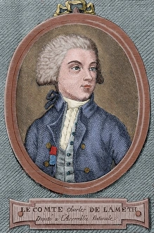 Charles Malo de Lameth (1757-1832). Colored engraving Charles Malo de Lameth (1757-1832). Colored engraving