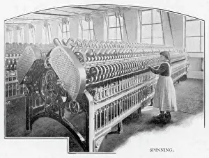 Child Labour Girl Spinning Wool Print