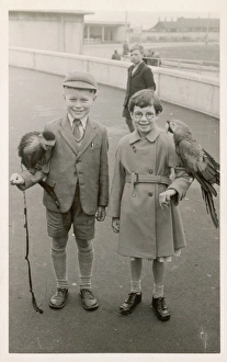 <b class=qtipBold><figcaption>Children/Animals/ 1950S</figcaption></b><br>Two children hold a monkey and a parrot<br><em>© Mary Evans Picture Library/JOANNA SANDERSON</em> Children/Animals/ 1950S
