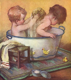 Children Gallery: Children bathing together Your Turn by C V MacKenzie