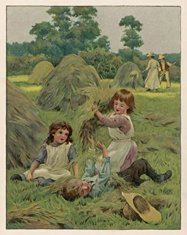 <b class=qtipBold><figcaption>Children/Hayfield 1888</figcaption></b><br>Two girls and a boy playing in a hayfield on a summer's day<br><em>© Mary Evans Picture Library</em> Children/Hayfield 1888