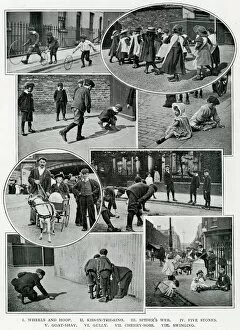 Hoops Gallery: Children playing on London streets 1900s