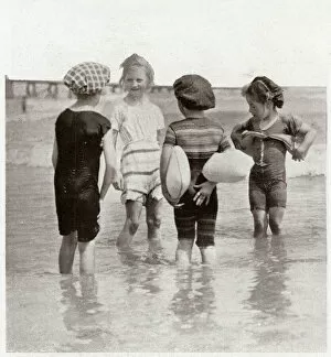 Aids Gallery: Children wearing Swimeesy Buoy, invented two before in 1907