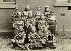 Childrens Mixed Hockey Team - London, late 19th century Childrens Mixed Hockey Team - London, late 19th century