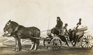 China - European couple of some status in a fine carriage China - European couple of some status in a fine carriage