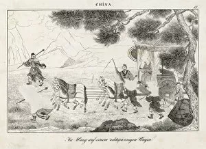 Whip Gallery: Chinese Emperor Wu Wang in horse-drawn carriage