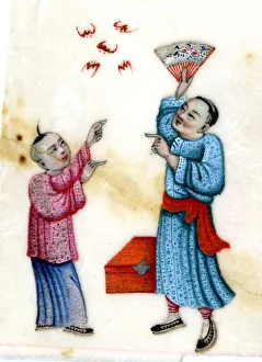 Chinese Rice Paper Drawing - New Year Celebration Chinese Rice Paper Drawing - New Year Celebration
