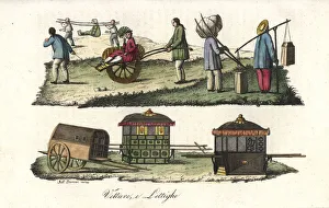 Chinese sedan chairs, wagons, harness and yoke Chinese sedan chairs, wagons, harness and yoke