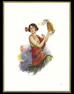 Flamenco Gallery: Chocolate box design, lady in flamenco costume