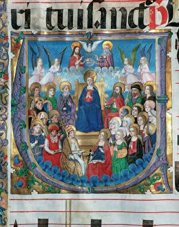 Throne Gallery: Choirbook number 3. Gregorian chant. 15th. century. Coronati