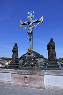 Christ on the Cross on the Charles Bridge in Prague Christ on the Cross on the Charles Bridge in Prague