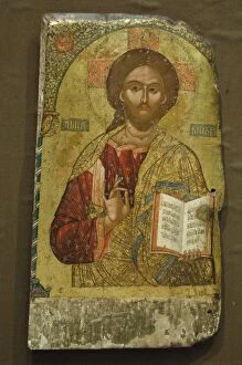 Tirana Gallery: Christ Pantocrator, by Onufer Qiprioti, 16th-17th century. O