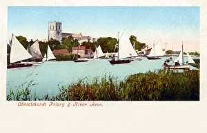 Christchurch near Bournemouth. Prioy and River Avon Christchurch near Bournemouth. Prioy and River Avon