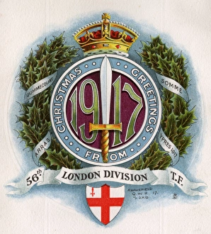 Christmas card, 56th London Division Territorial Force Christmas card, 56th London Division Territorial Force