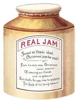 Christmas card in the shape of a jam pot Christmas card in the shape of a jam pot