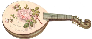 Christmas card in the shape of a mandolin Christmas card in the shape of a mandolin