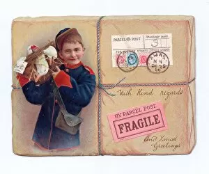 Fragile Gallery: Christmas card in the shape of a parcel