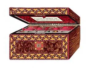 Christmas card in the shape of a sewing box Christmas card in the shape of a sewing box